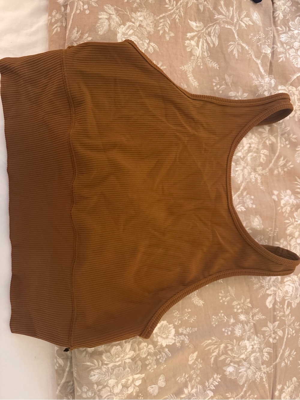 lululemon athletica Ribbed Cropped Tank Top in Brown
